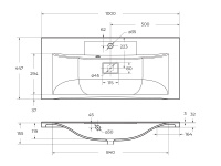 Раковина из искусственного камня, чёрная,1000x455x150, BB1000/445-LV-ART-PR-NERO - Gidratop.ru изображение