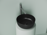 Раковина накладная круглая 356x356x135, цвет черный матовый - Gidratop.ru изображение