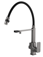 Смеситель для кухни с гибким изливом и подключением фильтра WONZON & WOGHAND, Темный графит (WW-88458012-BGM ) - Gidratop.ru изображение