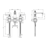 GESSI VENTI20 смеситель для раковины на 3 отверстия, высота излива 98 мм., цвет Nickel PVD - Gidratop.ru изображение