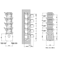 Gessi Tondo встраиваемый термостат для душа, с 4мя независимыми выходами, верт/гориз установка, (внешние части), цвет: хром - Gidratop.ru изображение