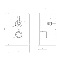 GESSI VENTI20 смеситель встраиваемый, термостатический, с запорным вентилем, внешняя часть, цвет хром - Gidratop.ru изображение