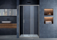 Душевая дверь Alpha VDS-3AL120CLGM, 1200, вороненая сталь, стекло прозрачное - Gidratop.ru изображение