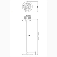 Gessi Goccia верхний душ для потолочного крепления Oslash;216мм с инд.высотой (50-1800мм), цвет: черный - Gidratop.ru изображение