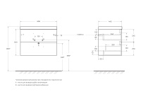 AURORA База под раковину подвесная с двумя выкатными ящиками, Rovere Tabacco, 700x450x500, AURORA-700-2C-SO-RT - Gidratop.ru изображение