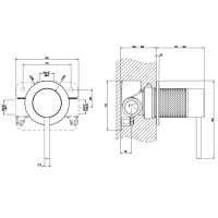 GESSI 316 встраиваемый смеситель на 1/2 на 1 источник (внешняя часть), цвет: steel brushed - Gidratop.ru изображение