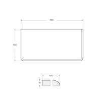 IDRA Столешница из МДФ 55831 Bianco opaco, 98x50x1,6 - Gidratop.ru изображение