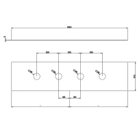 GESSI 316 пластина на 4 отверстия для монтажного бокса, цвет: brushed black metal pvd - Gidratop.ru изображение