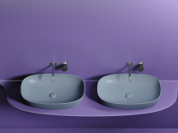 Умывальник чаша накладная овальная (цвет Серо-x - Gidratop.ru изображение