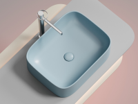 Умывальник чаша накладная прямоугольная (цвет Голубой Матовый) Element 505x380x150мм - Gidratop.ru изображение