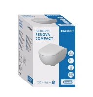 Подвесной безободковый унитаз Geberit Renova 500.803.00.1 Compact, крышка микролифт - Gidratop.ru изображение