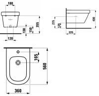 Биде Laufen LB3 8.3068.2.000.302.1 подвесное - Gidratop.ru изображение