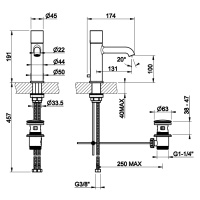 GESSI HABITO CESELLO смеситель для раковины на 1 отверстие, однорычажный, в комплекте с донным клапаном, цвет Black Metal Br. PVD - Gidratop.ru изображение