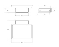 SLIDER-SODS-NOP Мыльница подвесная, стекло, исполнение черный матовый - Gidratop.ru изображение