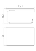 Держатель для туалетной бумаги с полкой WONZON & WOGHAND ECLIPSE, Черный (WW-9126-BL) - Gidratop.ru изображение