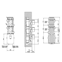 Gessi Tondo встраиваемый термостат для душа, с 2мя независимыми выходами, верт/гориз установка, (внешние части), цвет: хром - Gidratop.ru изображение