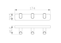Вешалка с 3 крючками для ванной WONZON & WOGHAND GRAFFITY, Брашированное золото (WW-9335-BG) - Gidratop.ru изображение