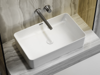 Умывальник чаша накладная прямоугольная со сливом переливом Element 605x385x140мм - Gidratop.ru изображение