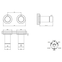 GESSI 316 внешняя часть термост. смесителя на 3 потребителя, Steel Brushed - Gidratop.ru изображение
