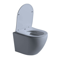 Унитаз подвесной Globo VT1-14SMO безободковый, цвет океан мат., ультратонкое сиденье soft-close - Gidratop.ru изображение