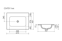 Раковина накладная мебельная Grace прямоугольная, без отверстия  под смеситель,  610x457x137мм, цвет черный матовый,  арт.  CN7011MBwx - Gidratop.ru изображение