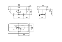 Стальная ванна Kaldewei Asymmetric Duo мод. 742, 180 х 90 х 42 см - Gidratop.ru изображение
