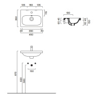 Catalano Alvea Раковина 45*35 подвесная или на мебель, цвет белый глянцевый, - Gidratop.ru изображение