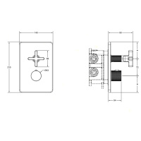 GESSI INCISO встраиваемый термостатический смеситель на 2 источника, резьба 1/2 (внешняя часть), цвет: finox - Gidratop.ru изображение