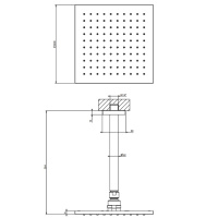 Gessi Emporio shower верхний душ потолочный, поворотная с шарниром, с защитой от известкового налёта, цвет: Black XL - Gidratop.ru изображение