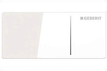 Клавиша Geberit Omega Type 70 115.083.SI.1 для унитаза, двойной смыв, стекло/алюминий, цвет белый