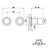 Gessi Habito внешная часть встраиваемого  смесителя для душа на 2 позиции, цвет: Brushed Brass PVD - Gidratop.ru изображение