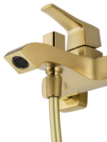 Смеситель для ванны с душем WONZON & WOGHAND FLEX, Брашированное золото (WW-88037072-BG) - Gidratop.ru изображение