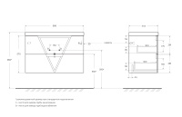 VITTORIA База под раковину подвесная с двумя выкатными ящиками, Bianco Lucido, 900x450x570, VITTORIA-900-2C-SO-BL - Gidratop.ru изображение