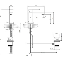 Gessi Rettangolo смеситель для раковины на 1 отверстие с донным клапаном, цвет: черный - Gidratop.ru изображение