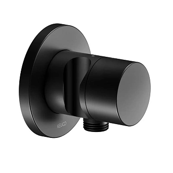 Вентиль запорный Keuco Ixmo 59541370201, круглый, c выводом для шланга и держателем лейки DN 15, черный матовый