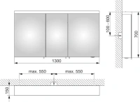 Зеркало шкаф Keuco Royal Reflex 24205 171301 130x70 см со светодиодной подсветкой - Gidratop.ru изображение