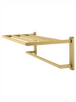 Полотенцедержатель с полкой WONZON & WOGHAND GRAFFITY, Брашированное золото (WW-9381-BG) - Gidratop.ru изображение