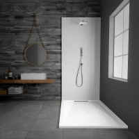 Поддон для душа из искусственного камня  VST-4SRL8012W, 1200*800*25, белый матовый - Gidratop.ru изображение