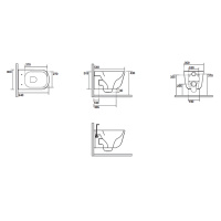 Унитаз подвесной 54х35см безободковый, с системой экономии воды 3л, c креплением, цвет: черный матовый - Gidratop.ru изображение