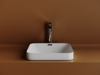 Раковина встраиваемая сверху CERAMICANOVA Element с отверстием слива - перелива  квадратной формы 438x438x172 мм  цвет белый  арт. CN6077 - Gidratop.ru изображение