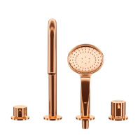 LEAF-BVDM4-L-SS смеситель на борт ванны врезной, на 4 отверстия, исполнение Sunset - Gidratop.ru изображение