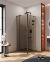Душевой уголок CEZARES SLIDER-AH-1-80-70/80-BR-NERO - Gidratop.ru изображение