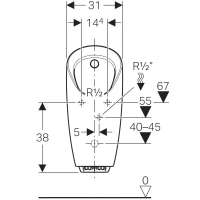 Писсуар Geberit Preda 116.074.00.1, со встроенным управлением, питание от генератора - Gidratop.ru изображение