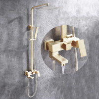 Душевая стойка ABBER Daheim AF8216GL с изливом, золото матовое - Gidratop.ru изображение