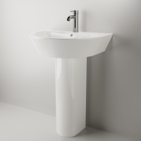 Умывальник 610 мм с колонной Trend, 1 отверстие под смеситель готово, без крепежа. - Gidratop.ru изображение