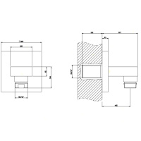 Gessi Rettangolo вывод воды на 1/2, цвет: черный - Gidratop.ru изображение