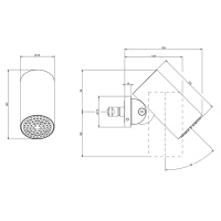 GESSI 316 FLESSA верхний душ Oslash;79 мм., с настенным креплением, тропический ливень, цвет Black Metal Brushed PVD - Gidratop.ru изображение