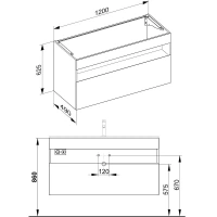 Тумба под раковину Keuco Stageline 32882180000, 120 см, 1 ящик, цвет кашемир - Gidratop.ru изображение