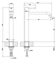 Gessi Emporio Via tortona смеситель для раковины высокий с длинным изливом, без донного клапана, цвет: Finox Brushed Nickel - Gidratop.ru изображение