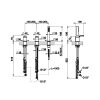 Gessi Ingranaggio смеситель для ванны на 3 отверстия наполнение через слив-перелив, лейка, цвет: хром - Gidratop.ru изображение